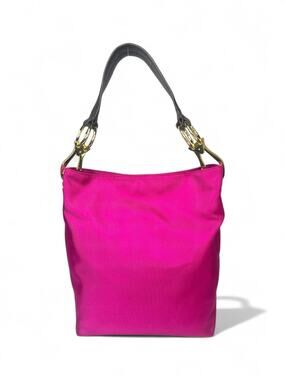 JPK Paris 75 Pink Nylon Bucket Shoulder Bag Gold Hardware Lightweight Tote5